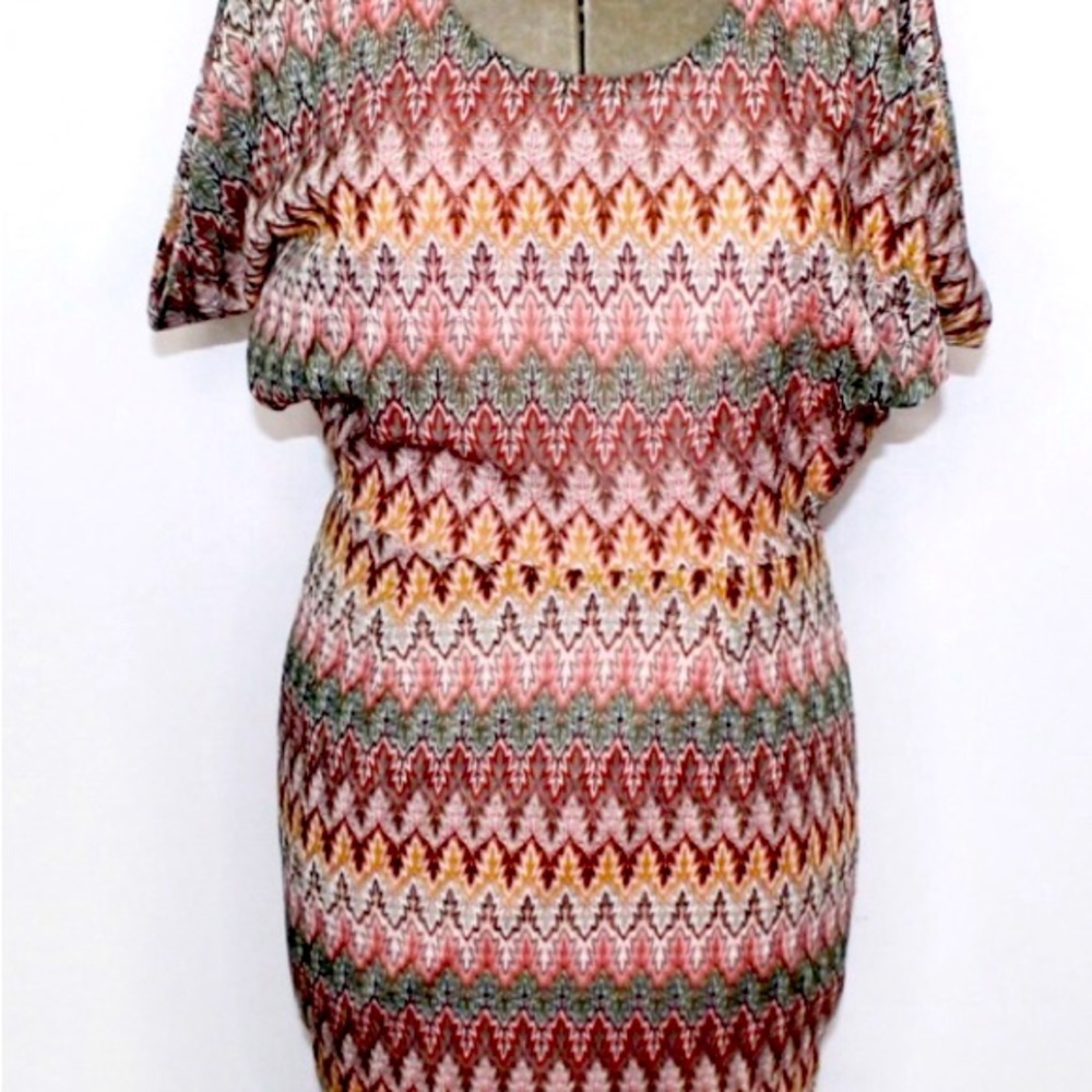 Ark & Co Multicolour Chevron Print Mini Dress Med